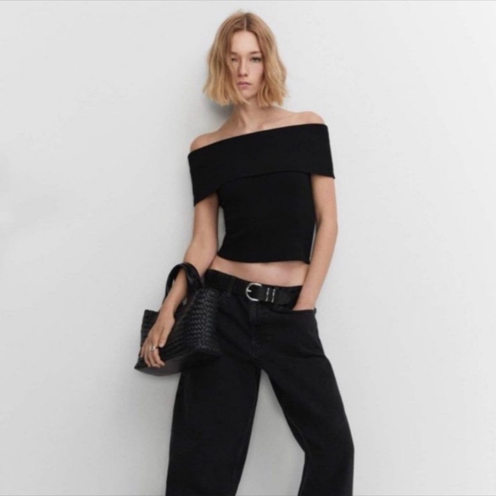 COS Jersey off shoulder crop top